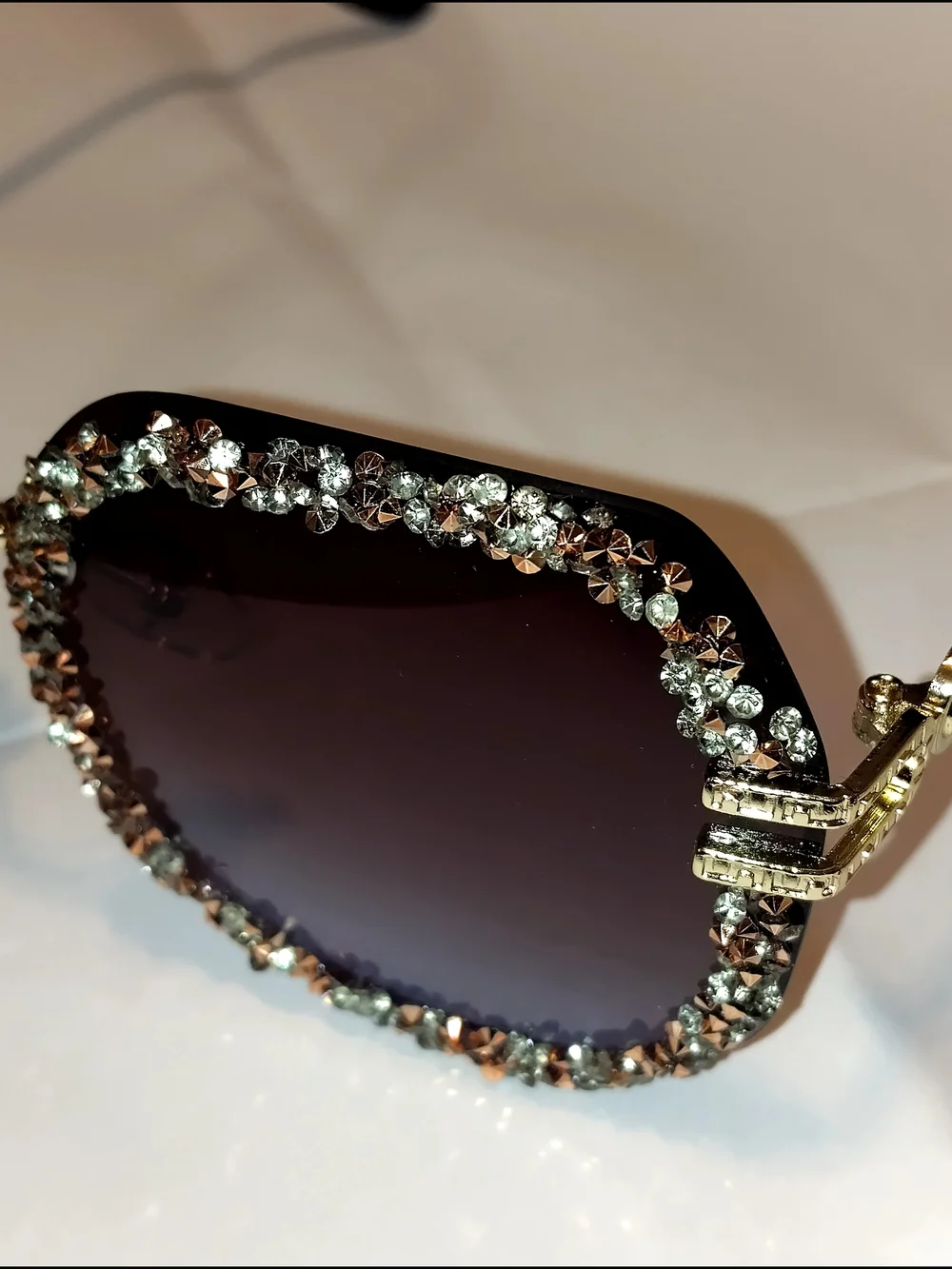 Luxed Black Crystal-Trim Women's Sunglasses